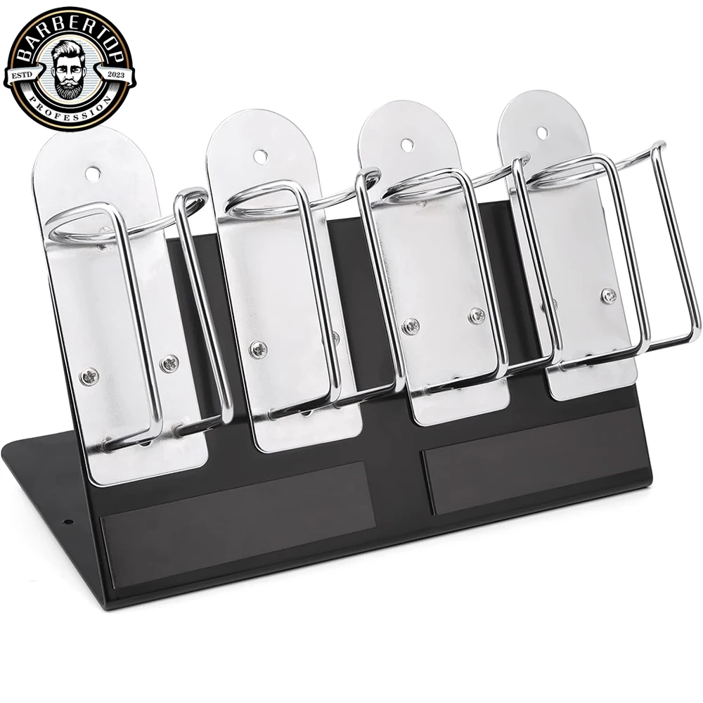 4Pcs Hair Clipper Holder Rack Electric Hair Trimmer Cutter Barber Stand Stainless Steel Clippes Rack for Salon Tools dark green velvet white linen girl hair clip jewelry showcase holder hairpin storage necklace display show stand holder rack