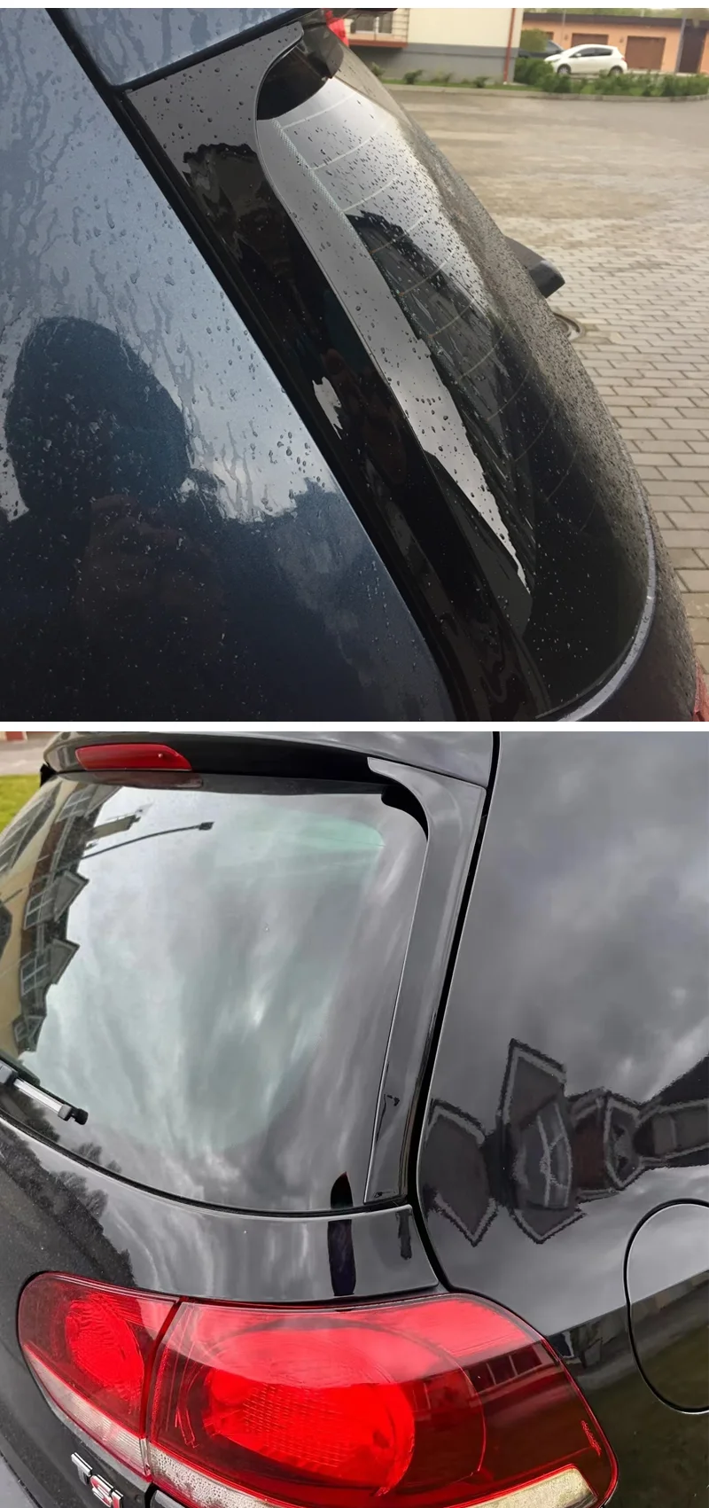 Für VW Golf 6 MK6 GTI R GTD Standard 2008-2013 Glänzend Schwarz Hinten Fenster Seite Stamm Spoiler Canard Canards splitter Zubehör – Detail 4