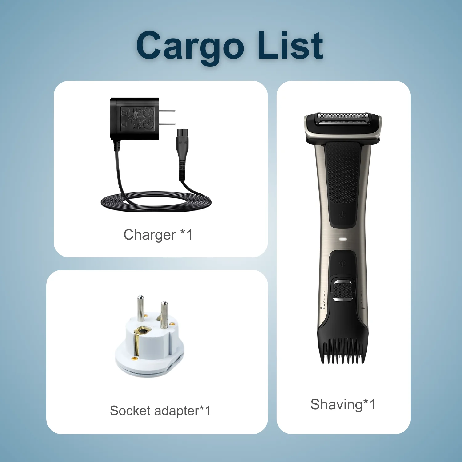 Philips Norelco Bodygroom Series 7000 BG7030, Adjustable Comb, 3-11mm, ContourFollowing 4D Shaver, 80 Min Cordless Use 2
