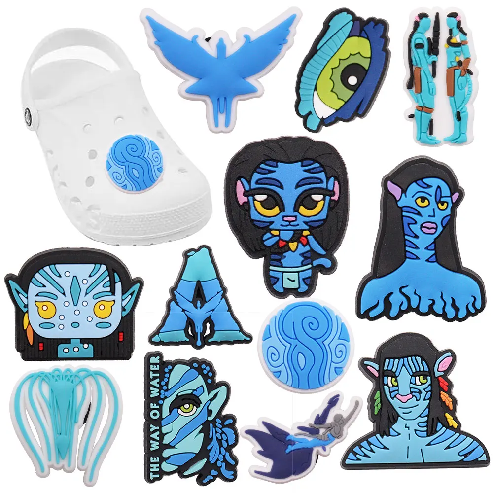 

Hot Sale 1pcs Shoe Charms Cartoon Avatar Pandora Na'vi Banshee Ocean PVC Garden Shoes Buckles Decoration Fit Kids X-max Gift
