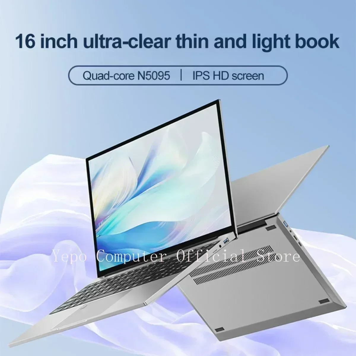 Laptop notebook laptop Intel N5095 Windows 11 Pro 16 inch 2K HD screen 16G RAM 2TB SSD DDR4 WIFI5 Business Office Lightweight Computer
