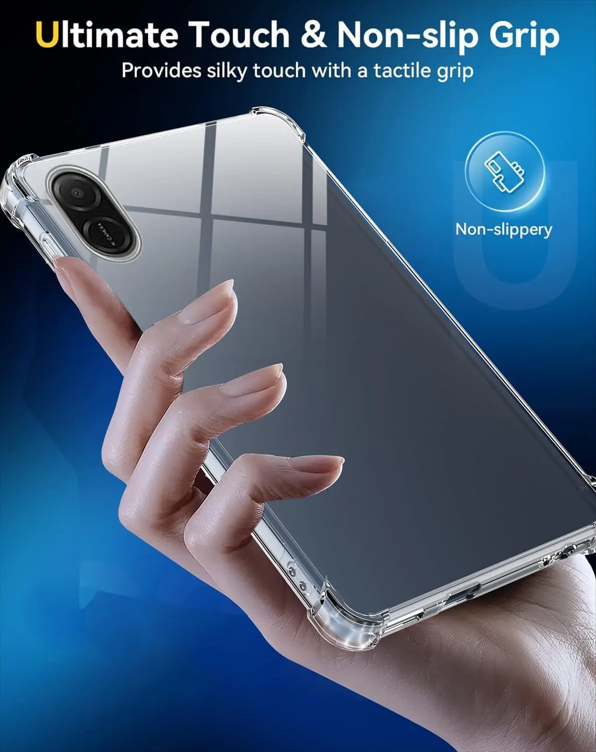 Transparent Soft TPU Silicone Tablet Cover with Reinforced Corners for 11-Inch Tablets