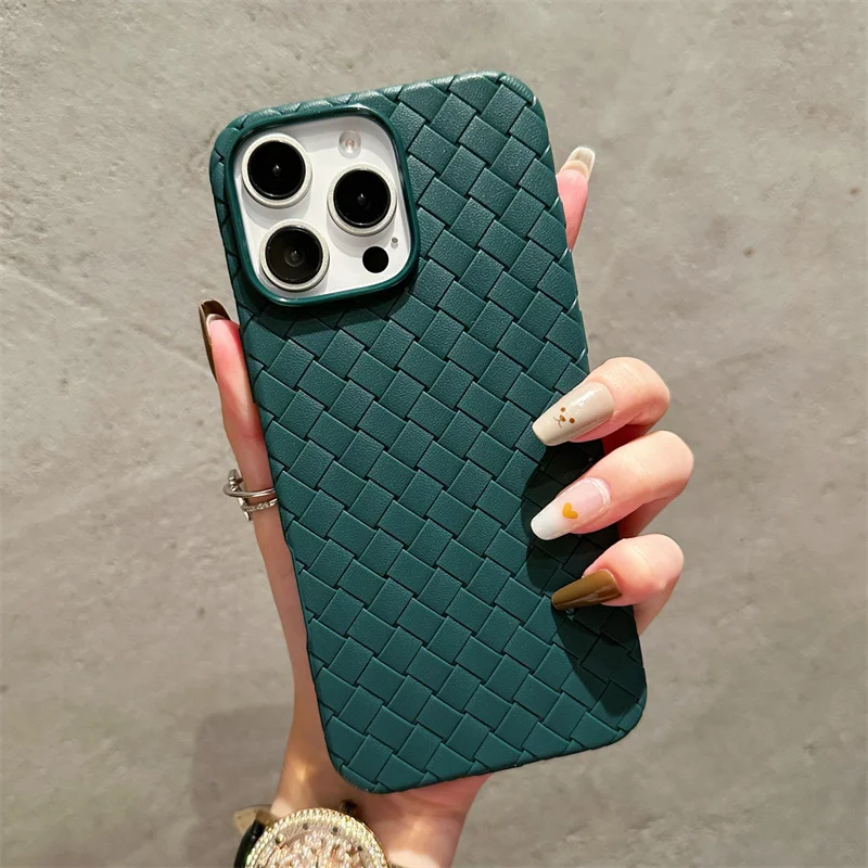 Luxury Woven Grid Breathable Mesh Cooling Phone Case - Thin Soft Silicone Cover