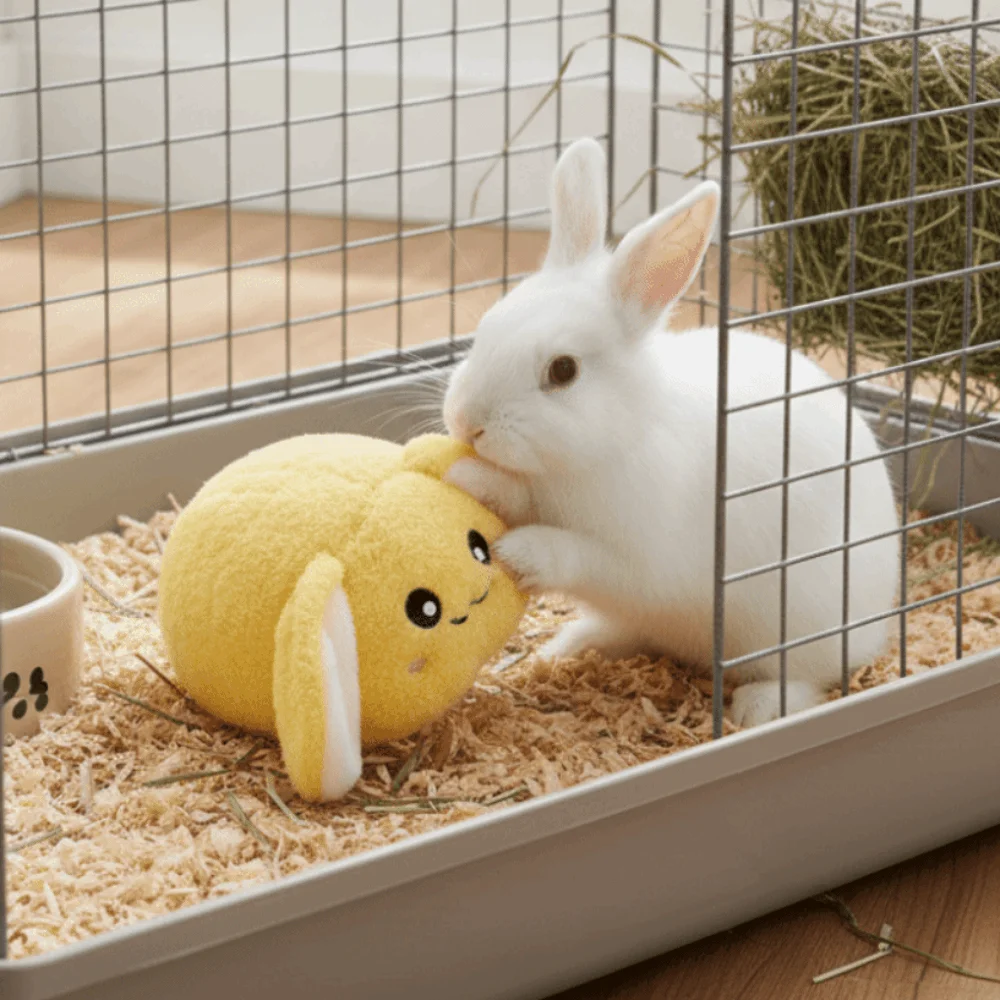 물림 방지 토끼 진정 공 편안한 시뮬레이션 엉덩이 모양 토끼 진정 공 부드러운 애완동물 진정 인터랙티브 공