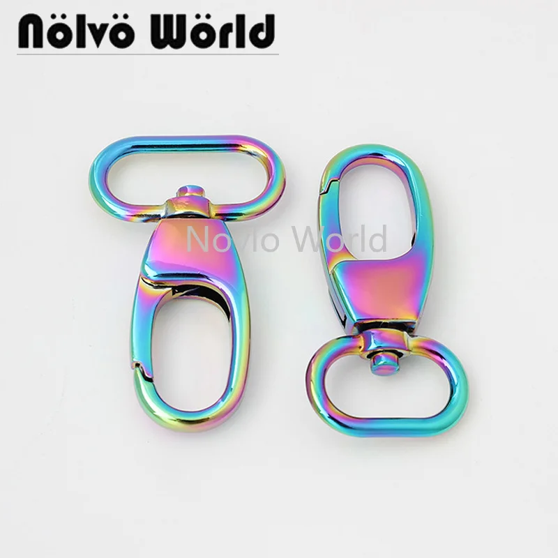 10-50pcs 20mm 25mm polished rainbow dog collar snap hook metal