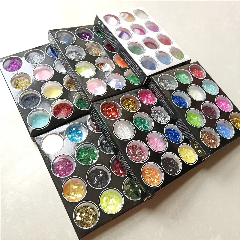 45/72 Color Sparkling Laser Glitter Nail Powder Holographic Reflective Nail Glitter Dust Super Bright Fine Shiny Chrome Pigment