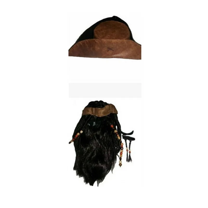 Disfraz de pirata Jack Sparrow para hombre y niño, chaleco, capa, sombrero, Halloween, carnaval, Navidad