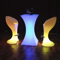 110CM LED Illuminated Round Cocktail Table Waterproof Bar Tables Plastic Coffee Table Commercial Furniture Supply 2