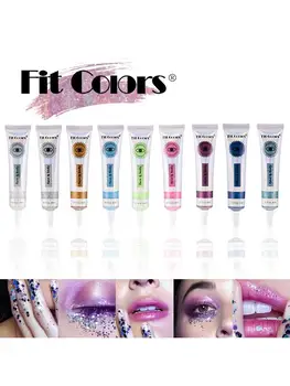 Heallor 9 Color Glitter Sequin Gel Lip Eye Face Multifunctional Liquid Eye Shadow Long Lasting Waterproof Cream Eyeshadow Enhanc - Thumbnail 8