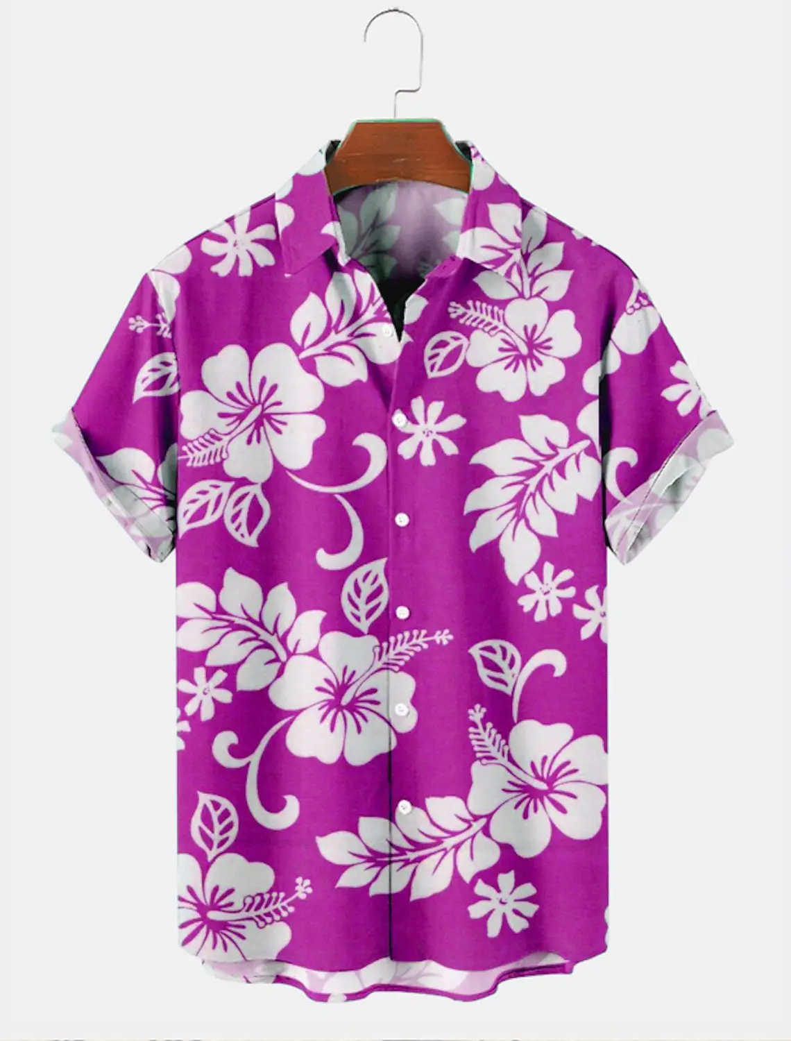 Camisas hawaianas para hombre con estampado floral Aloha en 3D, manga corta, botones, para uso diario, para playa