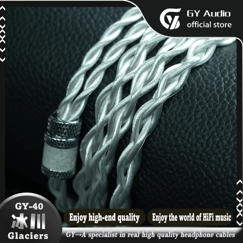 GY HiFi-40 氷河リッツイヤホンケーブル単結晶銀メッキパラジウム 3.5