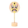 Wooden Spiral Lollipop Toys Rotating Spin Magic Wand Stress Relief for Adults Chinese Opera Face Yellow 1