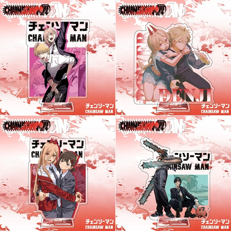

15cm Anime Chainsaw Man Action Figure Stand Model Denji Pochita Makima Power Beam Angel Acrylic Standing Sign Toy Fans Gifts