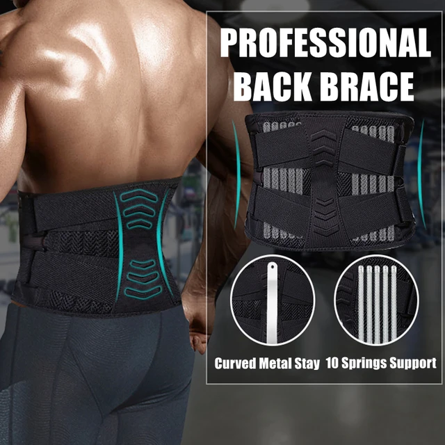 Compression Lumbar Back Belt Waist Trainer with 10 Springs Support