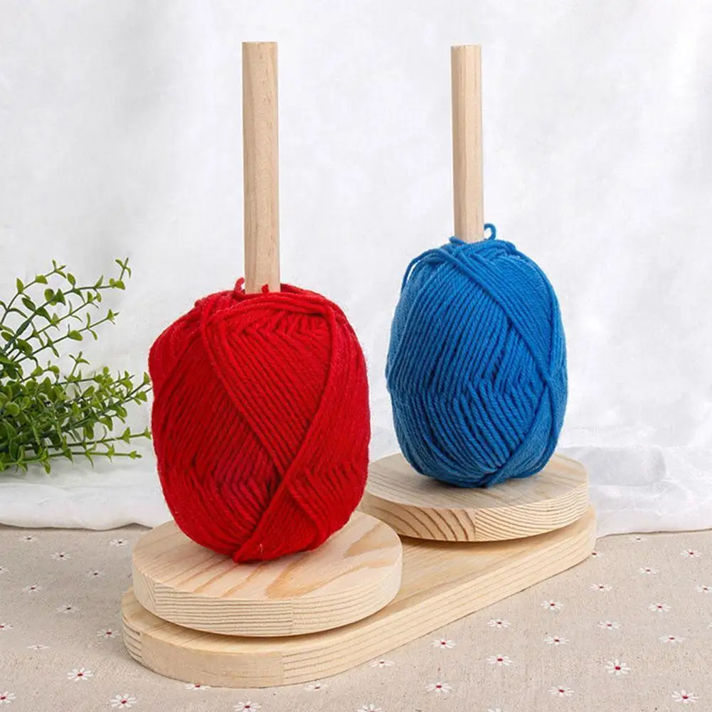 High Quality Wood Yarn Holder Solid Bobbin Cupcake Crocheting Tool