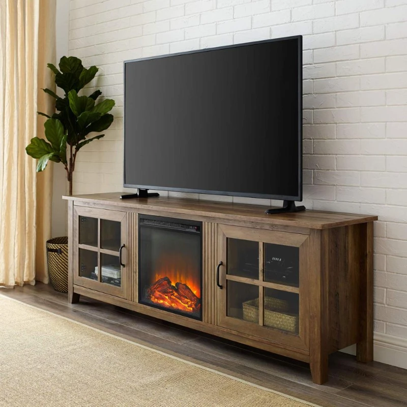

new design metal tv stand living room furniture fireplace