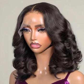 No Glue Body Wave Short Bob 7x5 Glueless Wigs Human Hair 250 Density Wavy 13x4 13x6 HD Lace Frontal Wig Preplucked for Women 1