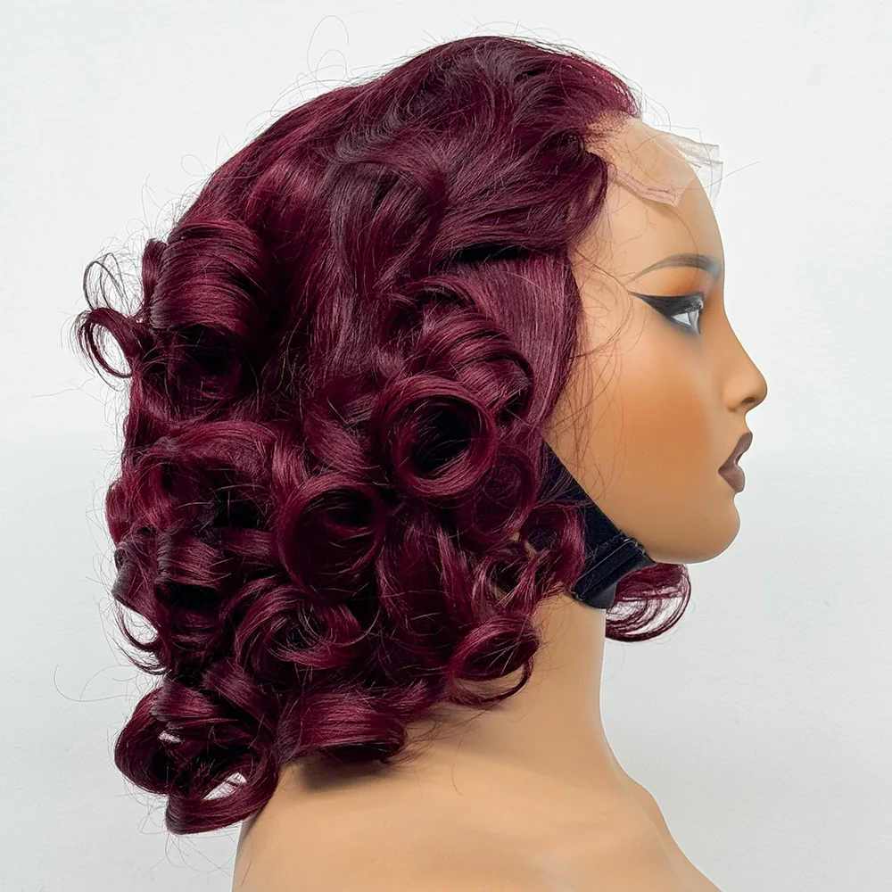 280% Density 5x5 Transparent Lace Closure Wigs Loose Bouncy Human Hair Wigs Real Human Hair Wave Curly Wigs for Black Women