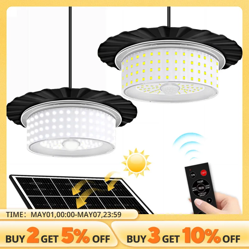 1pcs Portable Solar Pendant Light Indoor Outdoor 360°Glow 244LED Waterproof Solar Light for Shed Camping Gazebo With 5 Modes