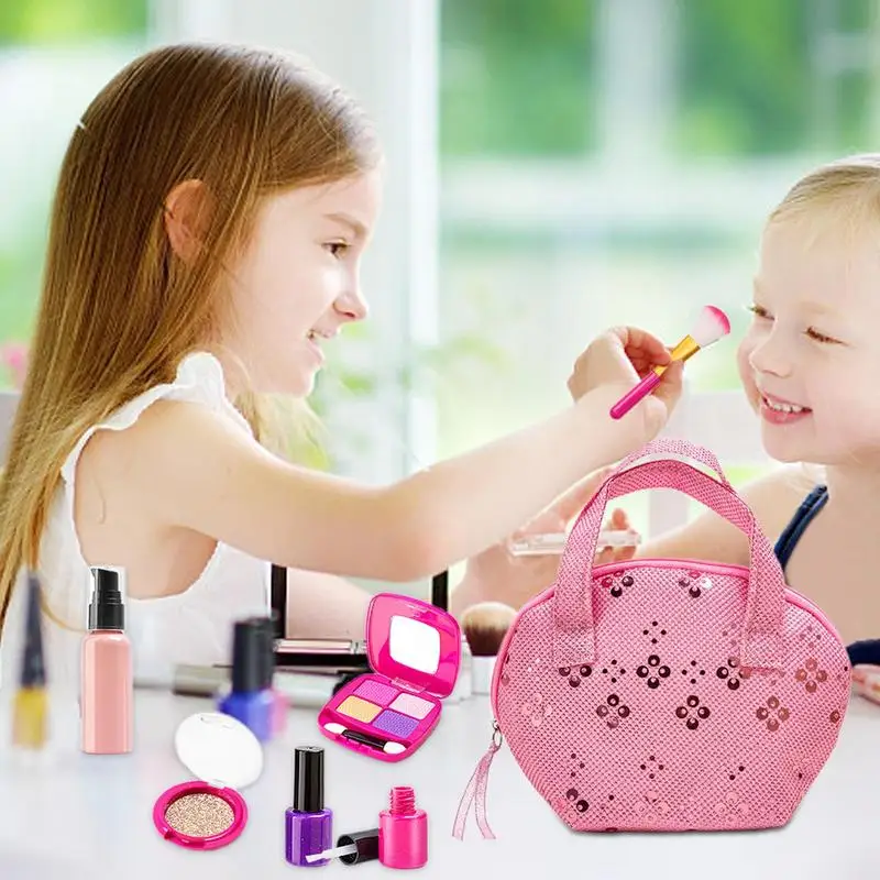 Pretend Play Makeup Toys Cosmetic Toddler Toys Makeup Set Toddler Girl Cosmetic Kits With Fake Set For Kids Children