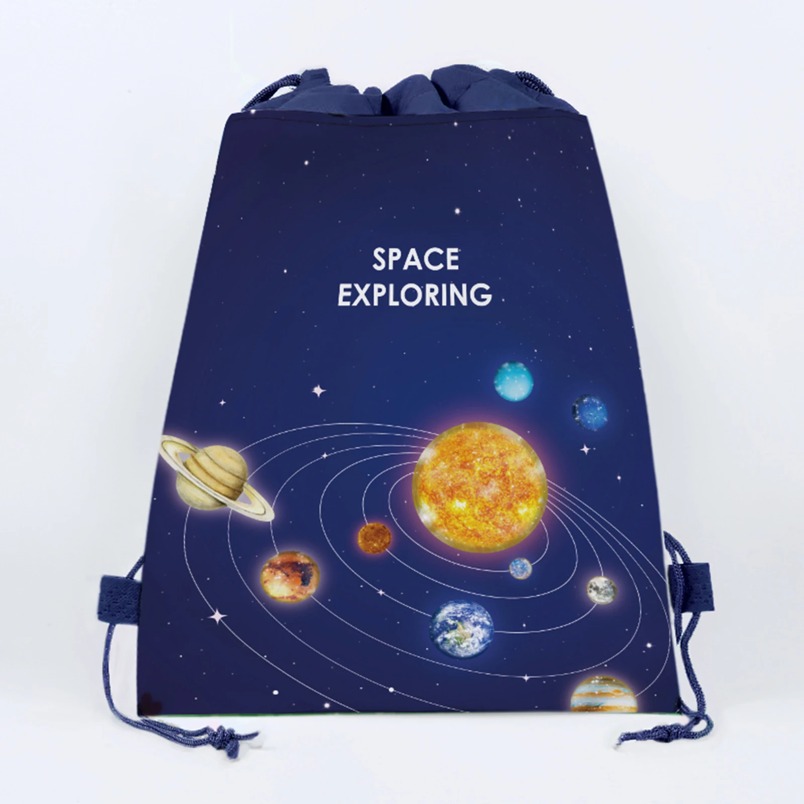 

Outer Space Exploring Planets Drawstring Non-woven Bags Boys Favor School Backpack Kids Birthday Party Gifts Package Bag Decor