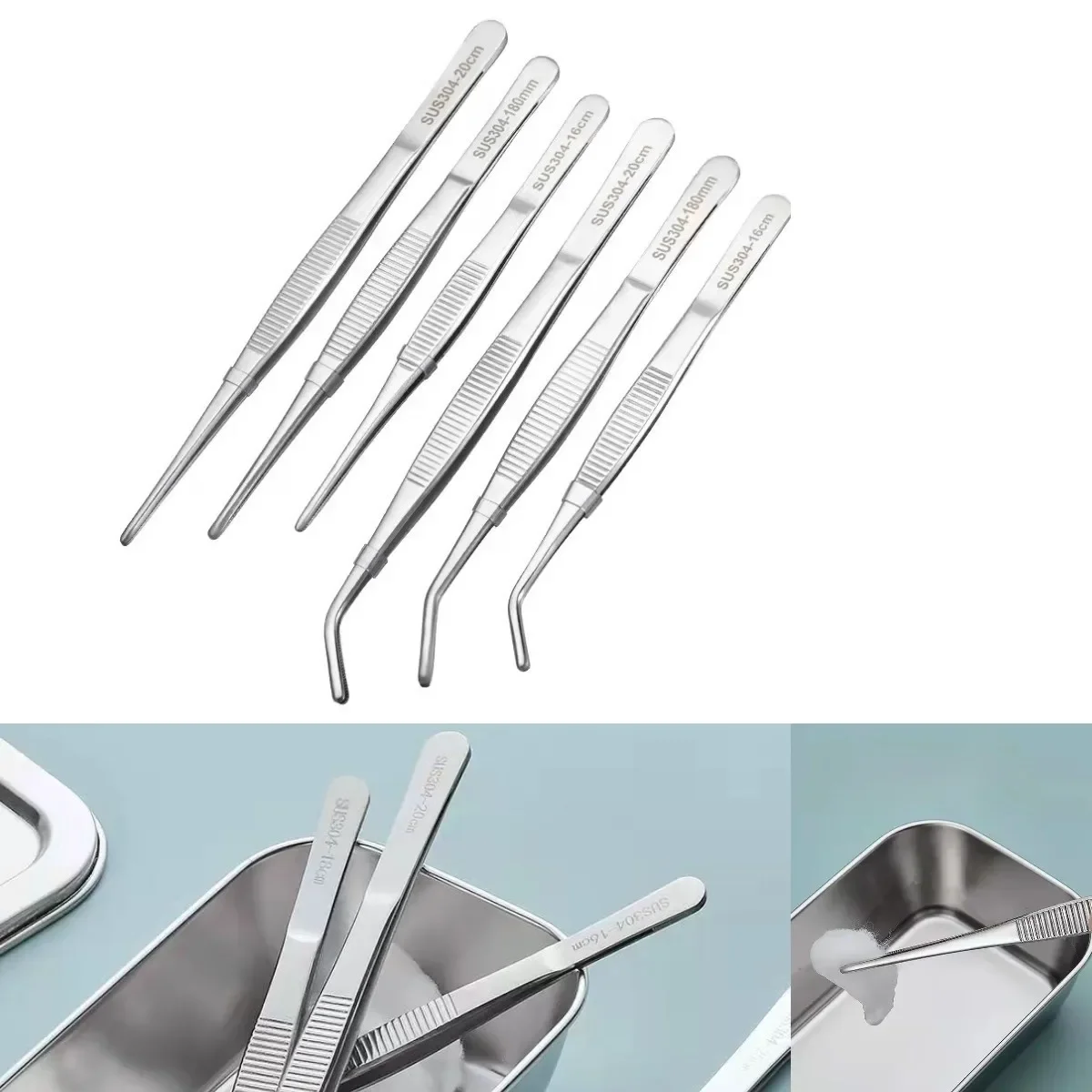 

Stainless Multifuctional Steel Elbow Tweezers Aquarium Clip Long Tongs Medical Tweezers Forceps Pet Feeding Tools Non-slip