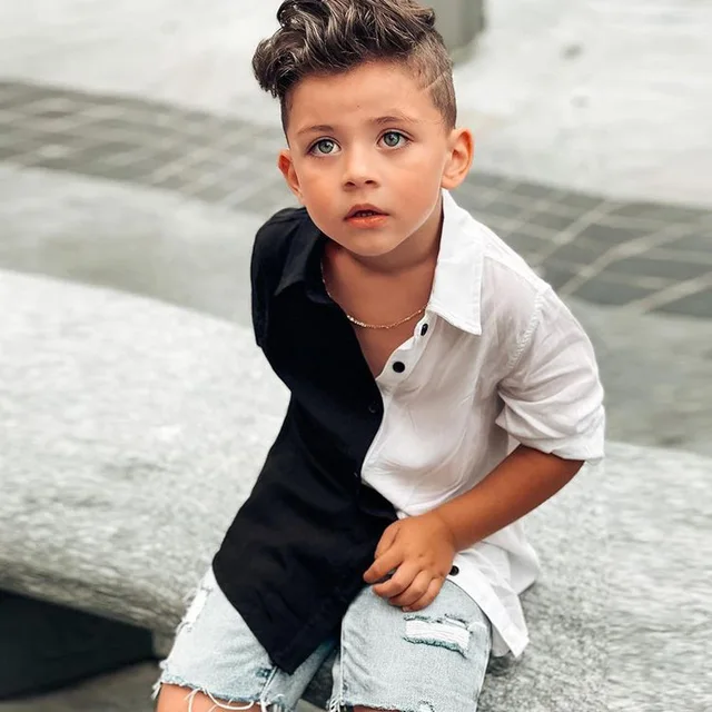 Fashion Casual Style Color Matching Short Sleeve Shirt Young Children Boys  Shirts Shirt For Boys 4-6y - Blouses & Shirts - AliExpress