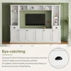 Entertainment Wall Unit Set with Bridge,  TV Stand Console Table with Adjustable Shelves for TVs Up to 75”, Large Media Console 3