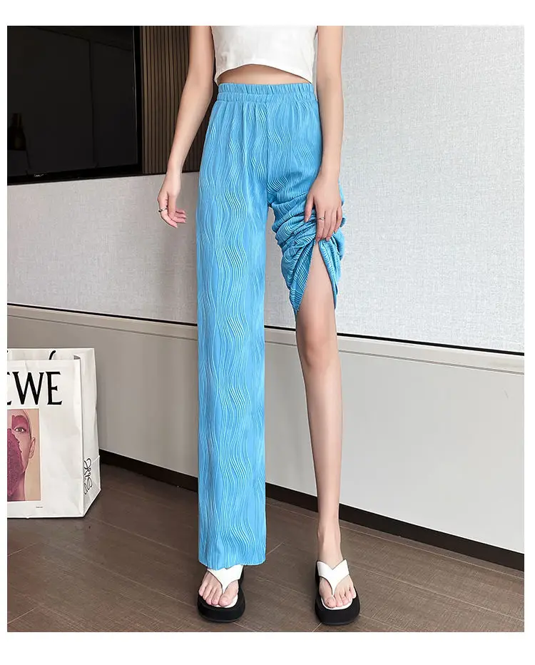 Streetwear Women's Water Ripple Wide Leg Pants