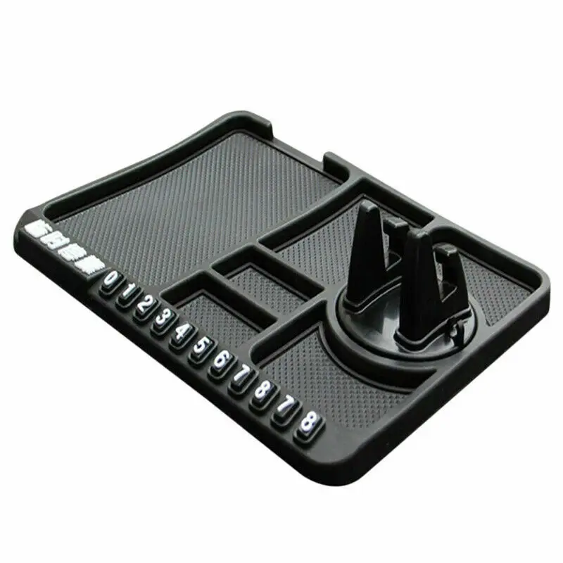 Supporto Telefono Cruscotto Girevole Tappetino Antiscivolo Per Auto Multifunzione - Base Girevole 360° Per Telefono, Piastra Per Parcheggio E Chiavi Tappetino Cruscotto Universale Con Supporto Telefono