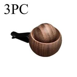 Spherical Wooden Essential Oil Diffuser for Home and Car - Natural Fragrance Decor Piece (3pcs)