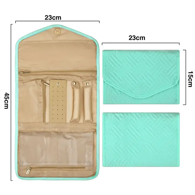 Tekercs Összecsukható Ékszer Tok Utazási Szervező Hordozható Utazás Fülbevalók Gyűrűk Gyémánt Nyakláncok Bross Tárolózsák - Image 3