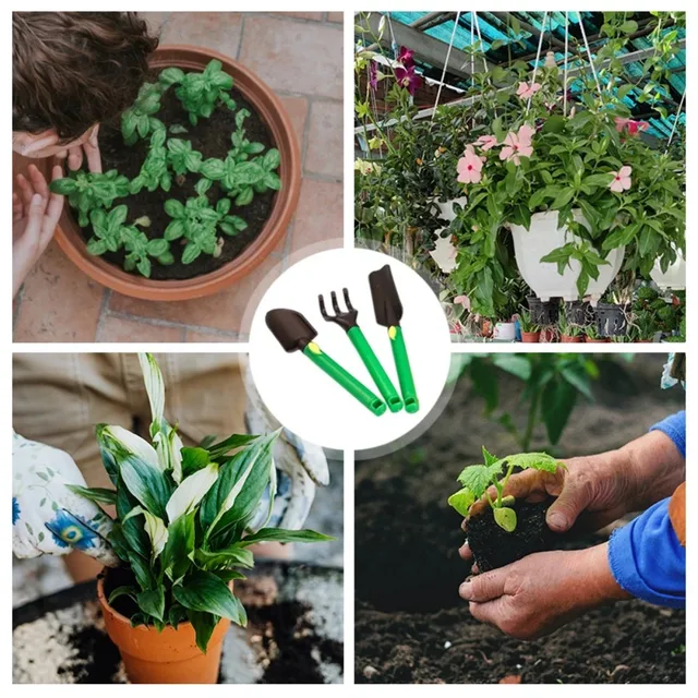 3pcs Kids Gardening Tools Kit Plastic Safe Gardening Tools Succulent Shovel Planting Flower Shovel Shovel Rake  Safety Toy 6