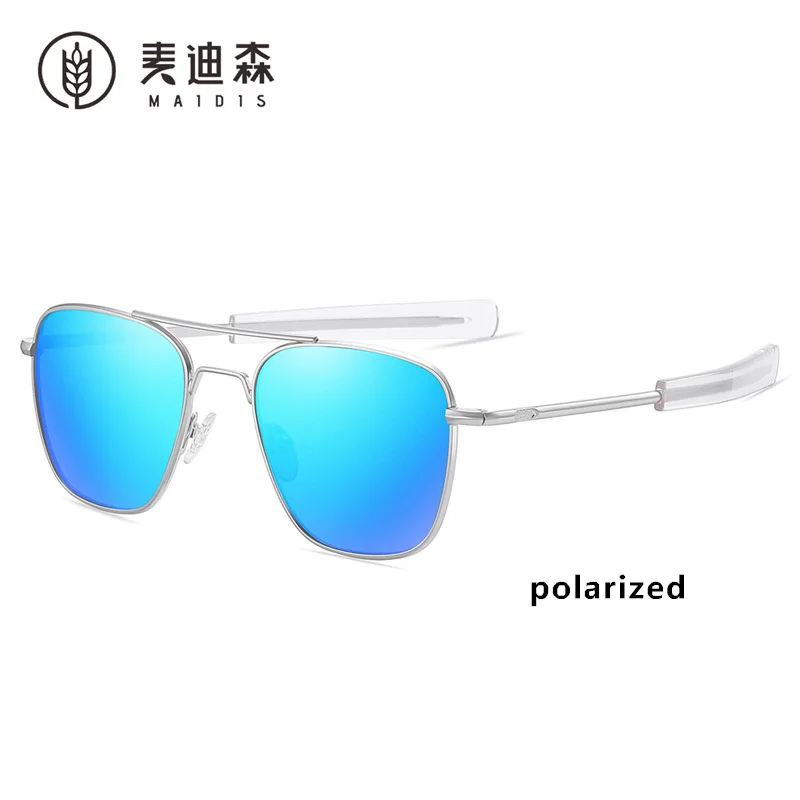 Army Military Pilot Polarized Solglasögon kvinnor män 222 märkesdesigner metallram Aviation fyrkantiga körglasögon_voghion.com