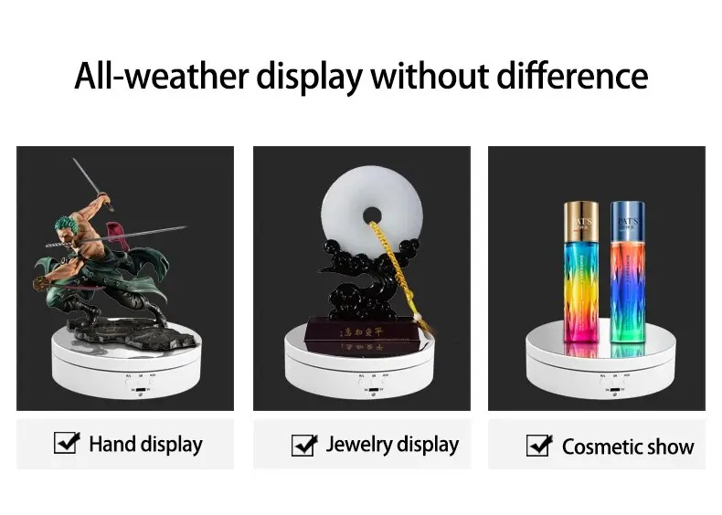 Description Picture 6 of itemThree Speed Adjustable Angle Intelligent Charging and Rotating Shooting Display Table Turntable for Electric Display