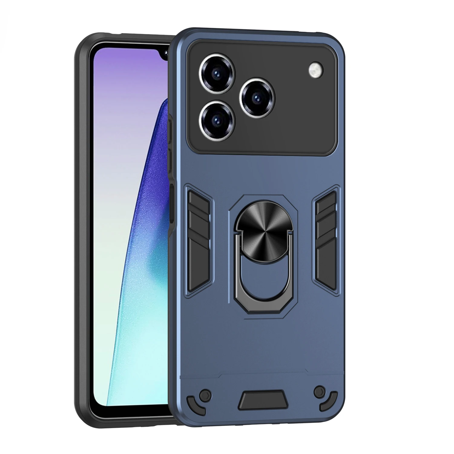 Rugged Armor Shockproof Case with Magnetic Ring Holder