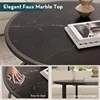 Black Coffee Table Round Marble CoffeeTables for Living Room Modern Small Center Table 4