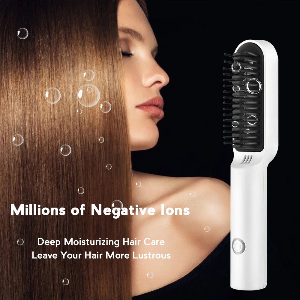 Electric Hot Comb Multifunctional Straight Hair Straightener Comb Ion