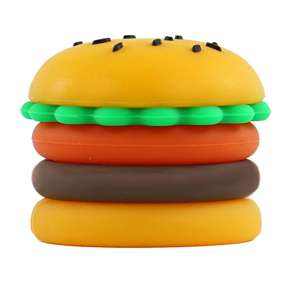 

Hamburger Shape Silicone Jar 5ML Portable Oil Box Silicone Container Storage Box