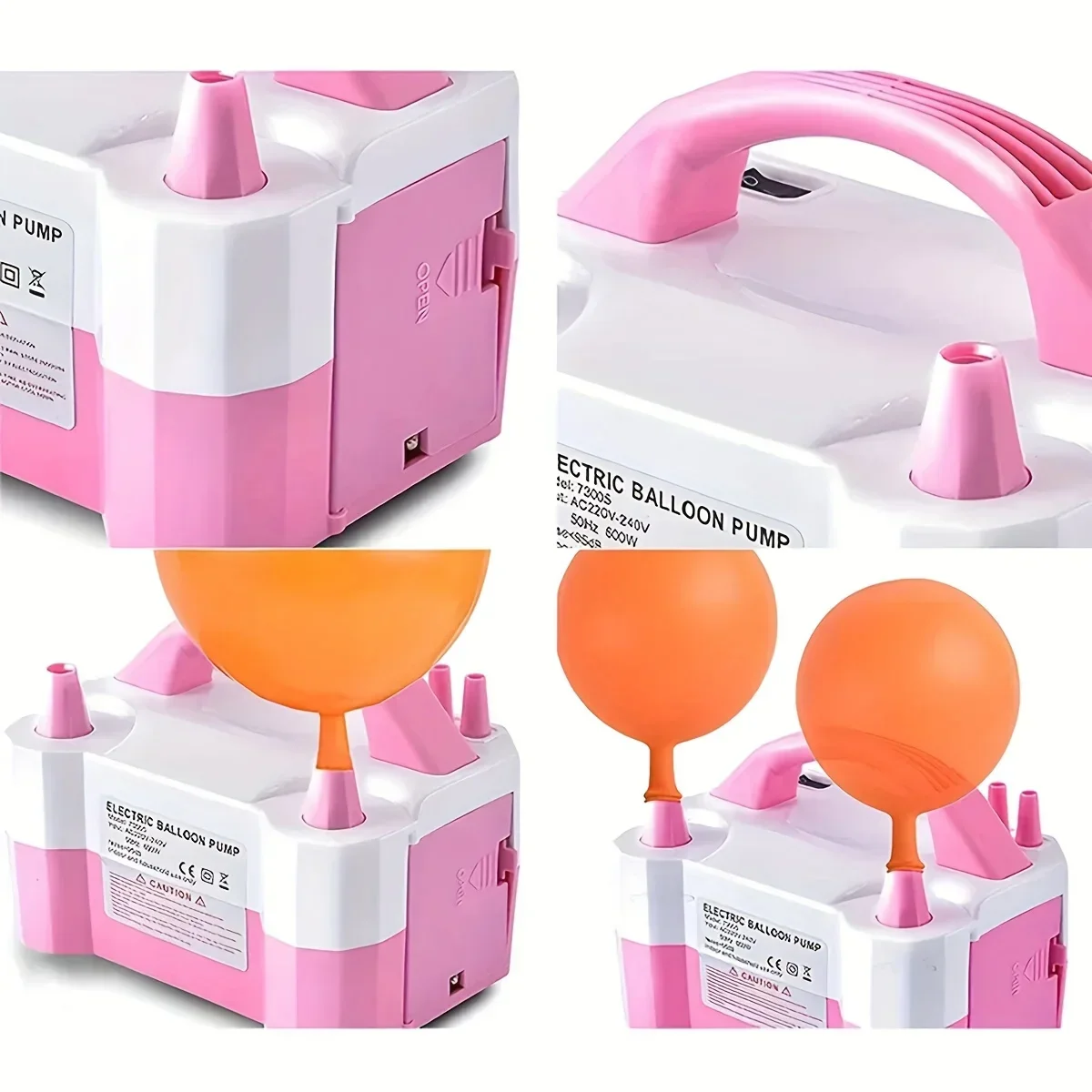 1pc - Electric balloon pump, balloon blowing machine, inflation pump, double hole automatic inflation machine, balloon filling
