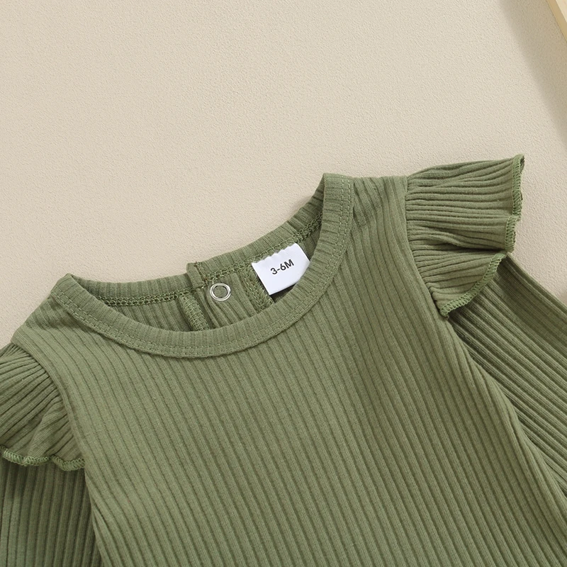 Newborn Infant Baby Girls Knit Ribbed Solid Romper Long Sleeve Button Warm Autumn Spring Toddler Clothes Jumpsuits 0-24M baby rompers,baby jumpsuit,cotton jumpsuit,baby clothing,cotton onesies
