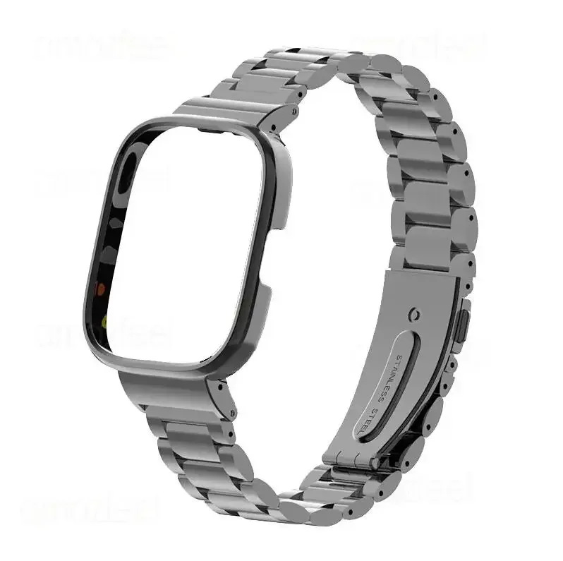 Stainless Steel Metal Watch Strap with Protector Case Cover Bracelet