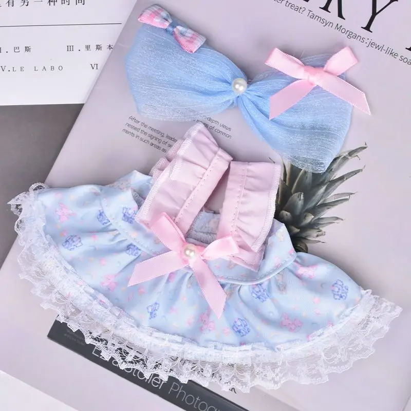 20cm Cotton Doll Clothes, Cute Pattern Maid Dress, Suitable For 18-20cm Plush Toys, Diy Dress-Up Props