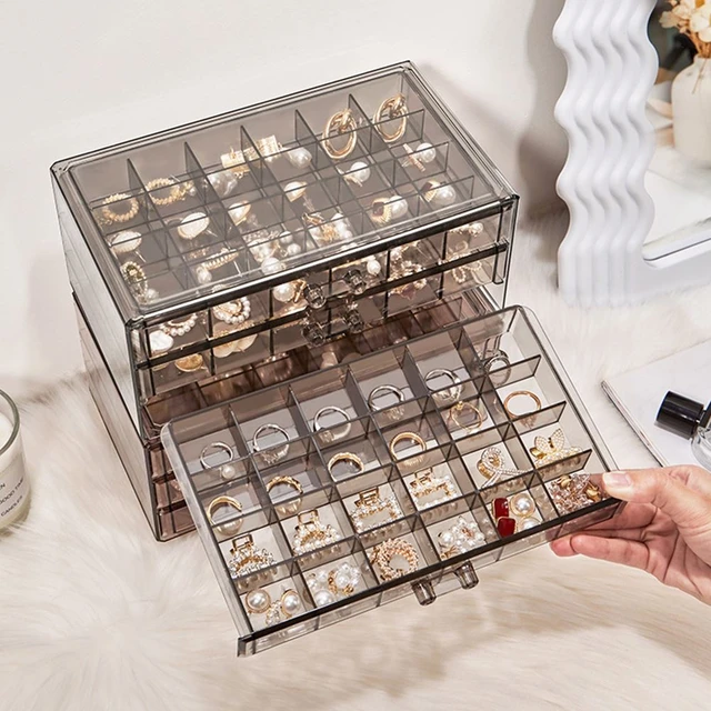 Plastic Jewelry Box EarClear Jewelry Organizer Box Clear Earring Holder  Jewelry Box Case - AliExpress