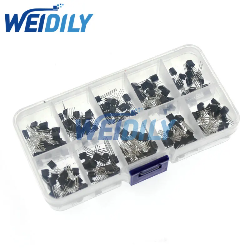 Transistor BC327 BC337 2N2222 2N2907 2N3904 2N3906 S8050 S8550 A1015 C1815 200PCS 10 Values Triode Transistors kit TO-92 bjt transistor transistors kit triac transistor