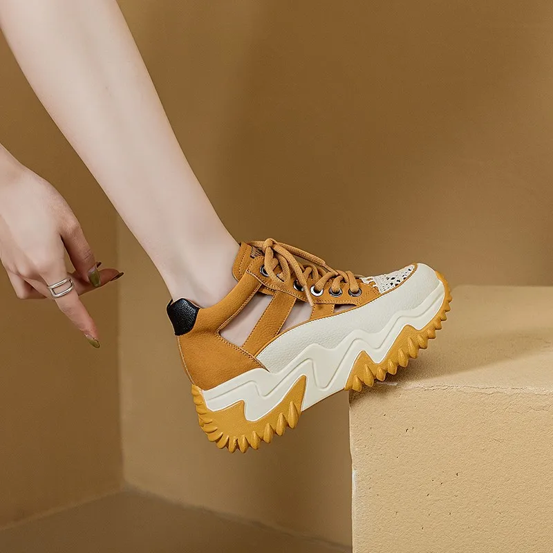 2023 Women's Sports Shoes Breathable and Comfortable Casual Flat Shoes Fashion Outdoor Lightweight Thick Sole Vulcanized Shoes