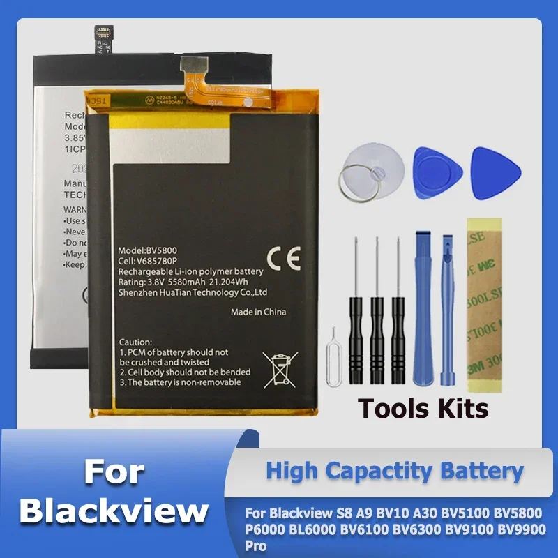 Batteria Muslimate Dk018 Bv9100 Bv6100 Per Blackview S8 A9 Bv10 A30 Bv5100 Bv5800 Bv9100 P6000 Bl6000 Bv6100 Bv6300 Bv9900 Pro