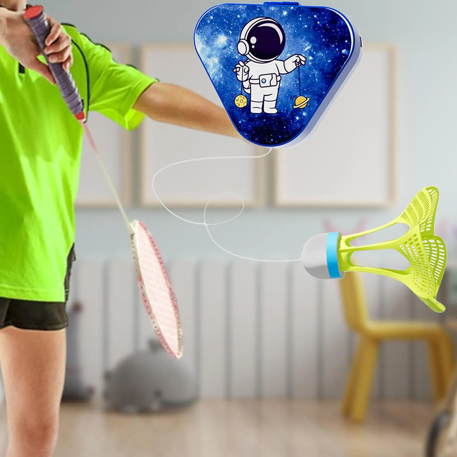 Indoor Badminton Solo Trainer Strength Training Self Practice Trainer Training Device for Games Sports Home Fitness Children