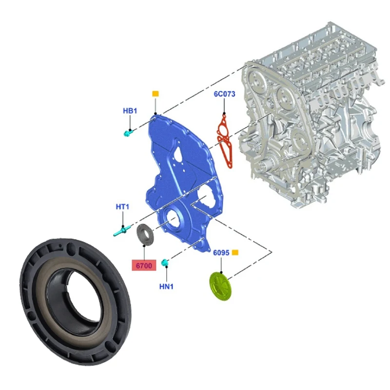 Front Crank Crankshaft Oil Seal for Ford Transit Mk6 Mk7 2.0 2.2 2.4 Ranger Mondeo Mk3 TDCI 3S7Q6700AD 3S7Q6700AB