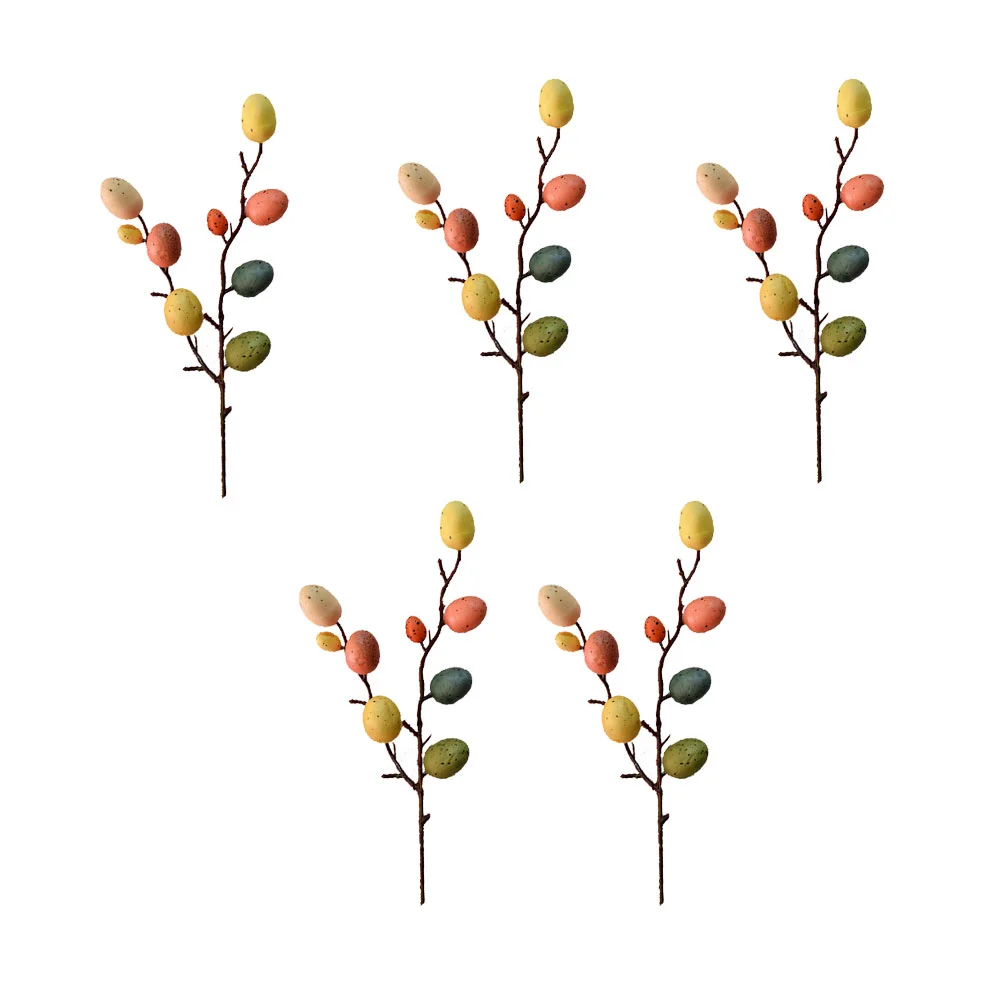

5/8 Branches Easter Egg Decorations Stylish DIY Easter egg Easter Ornaments Adornments for Home Living Room Mall (Colorful)